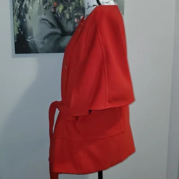 New Draper James X Eloquii Plus Size Red Cape Coat Size 18/20